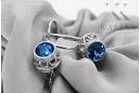 Safir Lira sterlină de argint 925 Cercei Vintage bijuterii vec117s